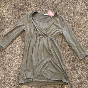 Grey Maternity / Nursing Dress